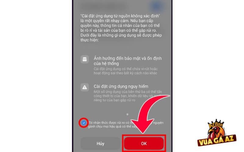 Bấm chọn OK để xác nhận lần cuối
